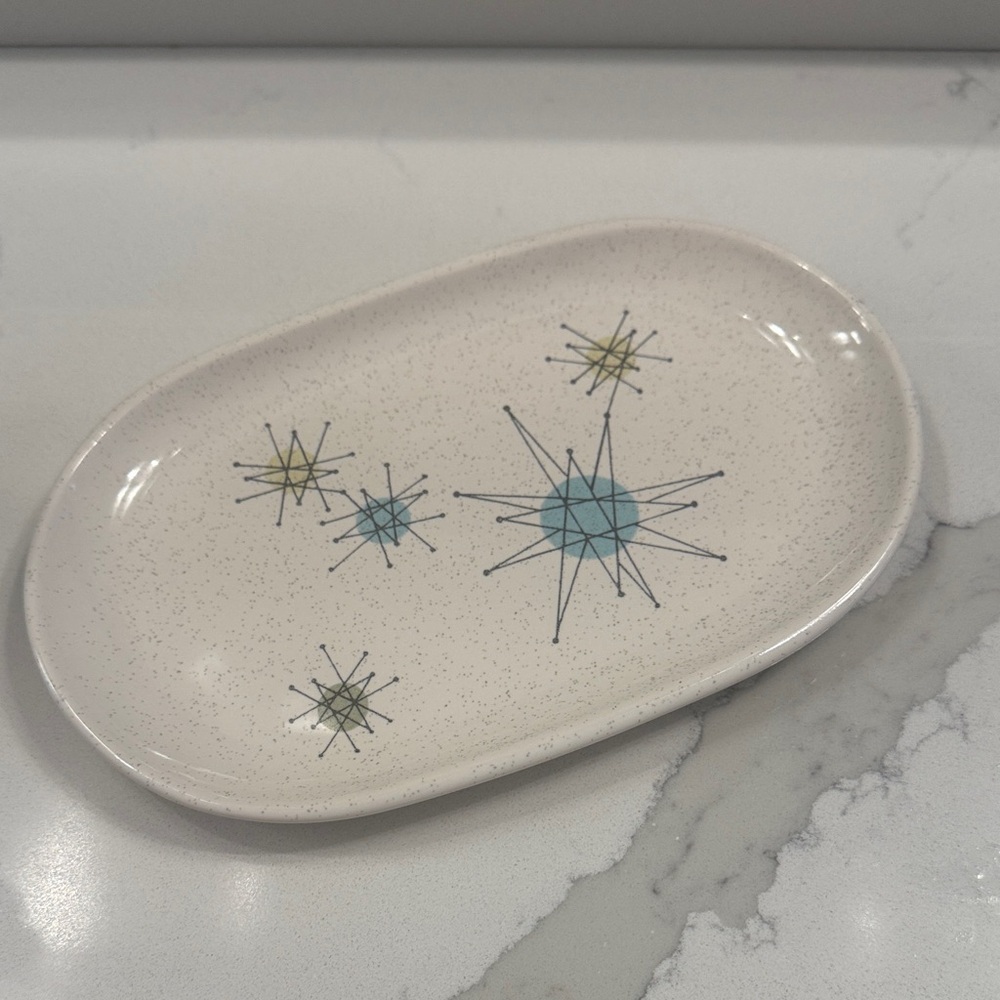 Franciscan Mid-Century Modern Butter Dish with Atomic Starburst Design - Picture 2 of 7